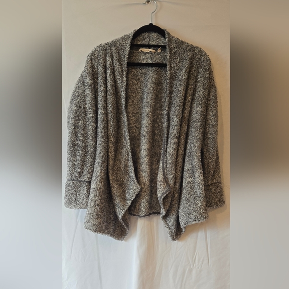 Soft Surroundings Gray Fleece Teddy Bear Sweater Size Small - Picture 2 of 7